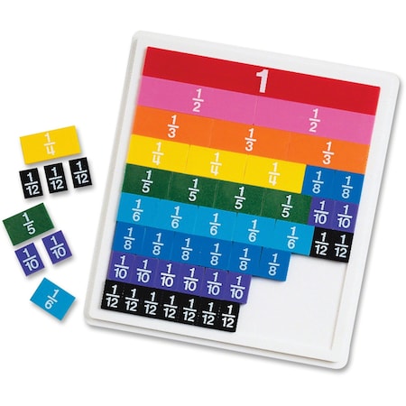 Learning Resources Rainbow Fraction Plastic Tiles with Tray, Set of 51 0615